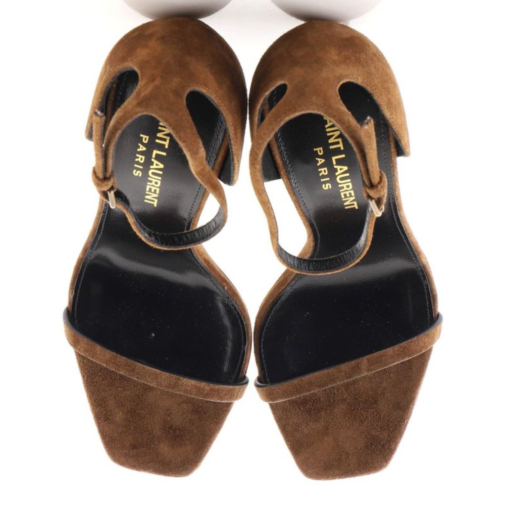 Saint Laurent Women's Opyum Heels Suede 85 Brown - Picture 2 of 4